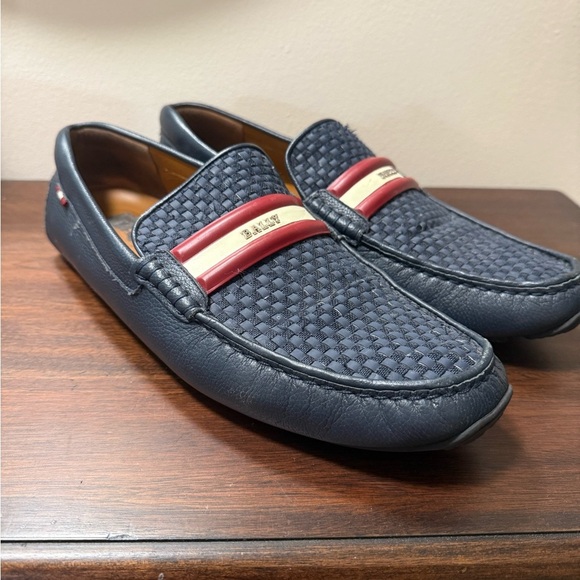 Bally Driving Loafers Mens Blue Leather Sz 11 Pinton - Picture 5 of 11